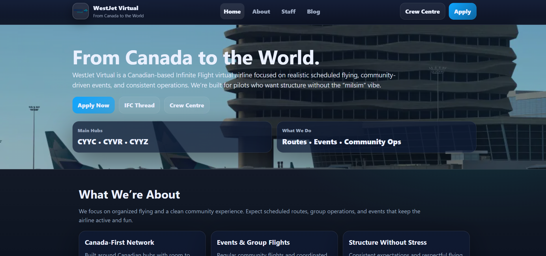 WestJet Virtual New Website
